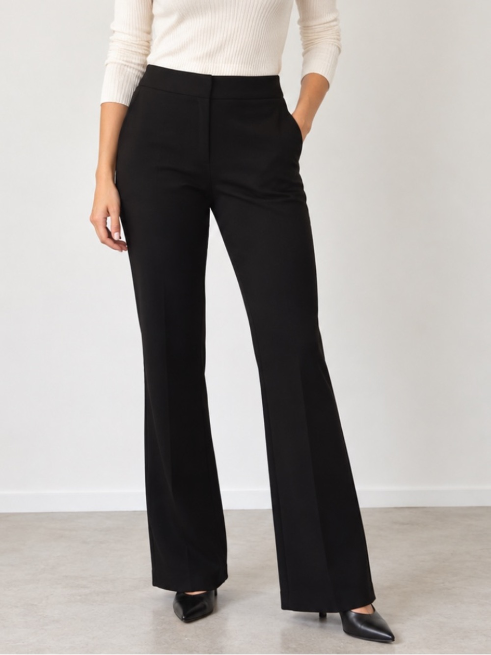 Express Supersoft Twill Boot High Rise Trouser Pant Career Stretch Black Small